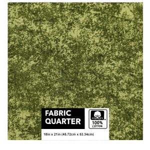 18 x 21 Green Distressed Cotton Fabric Quarter 1pc by Keepsake Calico