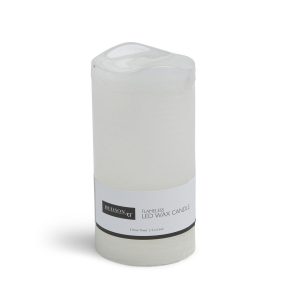 Flameless Vanilla Scented LED Rustic Pillar Candle 3 x6  White - 1