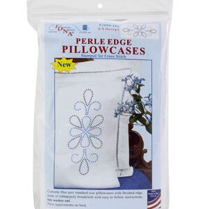 Jack Dempsey Needle Art XX Design Stamped Perle Edge Pillowcases 2pk