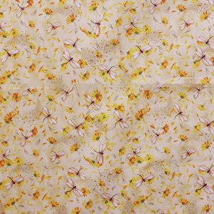 Dragonfly   Floral Quilt Metallic Cotton Fabric by Keepsake Calico