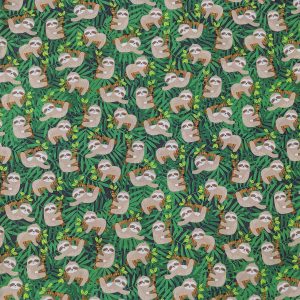 Happy Sloth Life Novelty Cotton Fabric