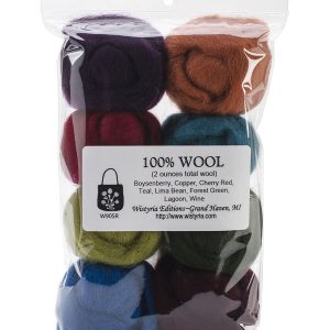 Wistyria Editions .25oz Needle Felting Roving Wool 8ct