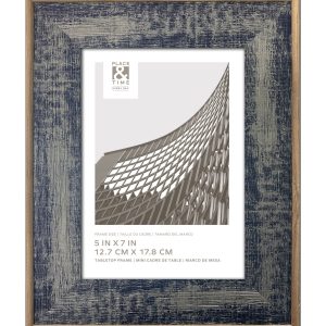 5 x 7 Distressed Navy Tabletop Picture Frame by Place   Time