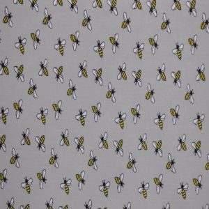 Bees on Gray Quilt Cotton Fabric by Quilter s Showcase