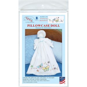 Jack Dempsey Fluttering Butterflies Stamped Pillowcase Doll Kit