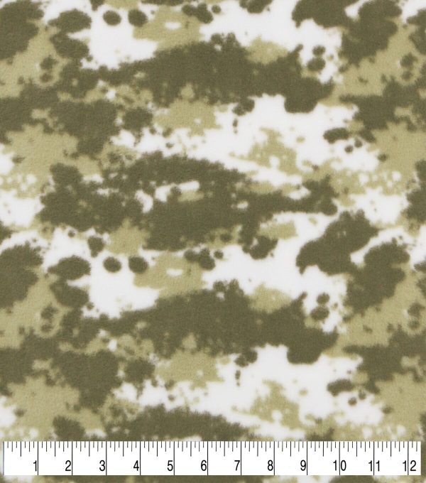 Green Camouflage Anti Pill Fleece Fabric - Image 3