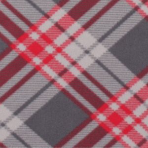 Red Gray Bias Plaid Blizzard Fleece Fabric