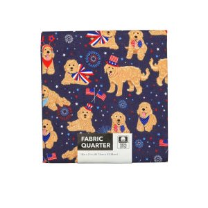 Patriotic Golden Doodles Cotton Fabric Quarter