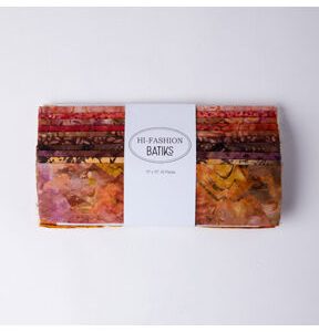 Hi Fashion 10 Fall Batik Cotton Fabric Square 42pc