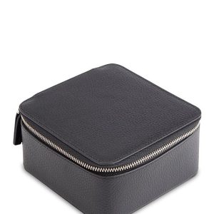 Leather Zippered Travel Jewelry Organizer Case