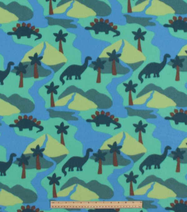 Dinosaur Landscape Blizzard Fleece Fabric - Image 2