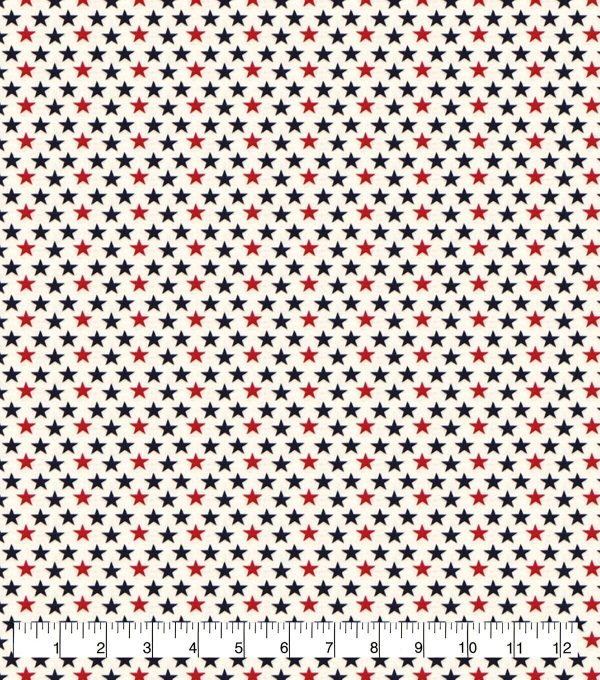 Tiny Red Blue Stars Super Snuggle Flannel Fabric - Image 2