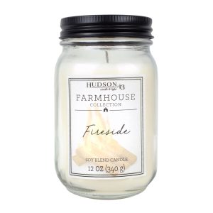 12oz Fireside Scented Mason Jar Candle by Hudson 43