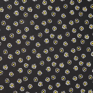 Daisies on Black Cotton Fabric by Keepsake Calico