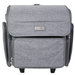 Everything Mary 18.5 Gray Collapsible Rolling Scrapbook Case