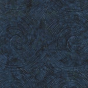 Hi Fashion Swirl Circle Dots Blue Batik Cotton Fabric