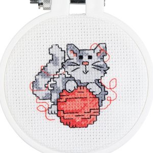 Janlynn 3 Kitten Round Counted Cross Stitch Kit - 1