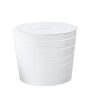 Nearly Natural 12 Farmhouse White Metal Ribbed Planter