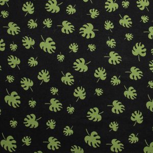 Palm Leaves on Black Super Snuggle Flannel Fabric