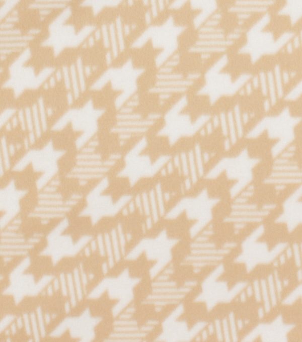 Brown Diagonal Houndstooth Blizzard Fleece Fabric