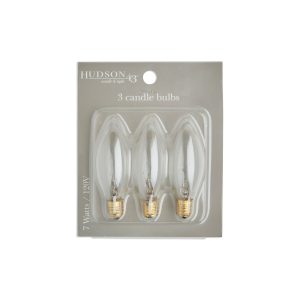 7 Watt Flamless Candle Replacement Bulbs 3pk by Hudson 43