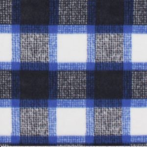 Blue   Black Textured Plaid Anti Pill Fleece Fabric