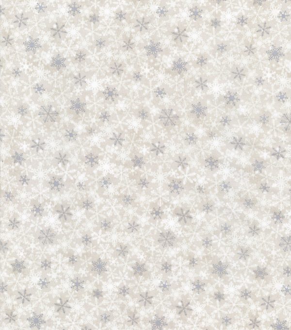 White Packed Snowflakes Christmas Cotton Fabric