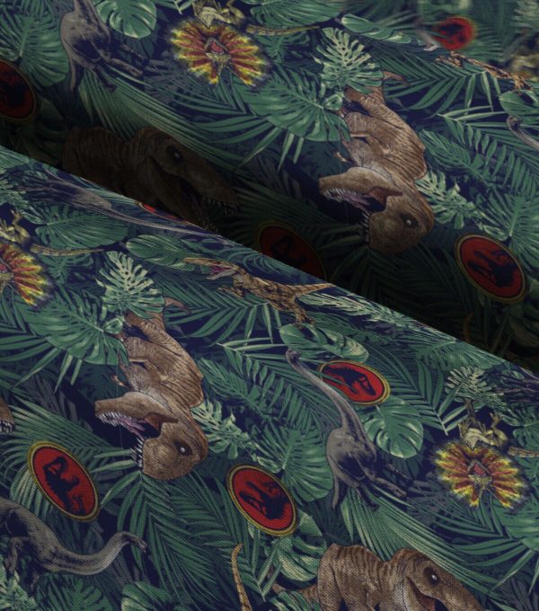 Jurassic Park Dinosaur Jungle Cotton Fabric - Image 3