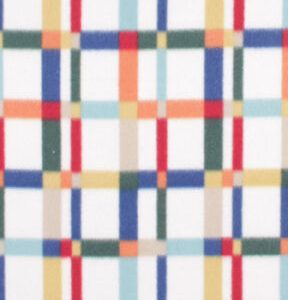 Multi Color Grid Plaid Blizzard Fleece Fabric