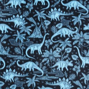 Blue Dino Scenic Anti Pill Fleece Fabric