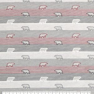 Bear Silhouttes On Stripes Super Snuggle Flannel Fabric