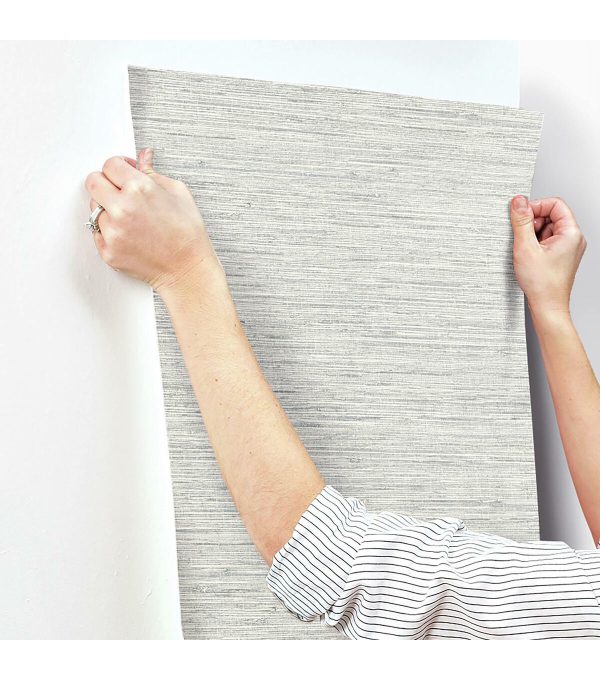 RoomMates Faux Grasscloth Peelable Wallpaper Grey - Image 3