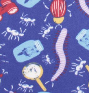 Multi Insect Toss Blizzard Fleece Fabric
