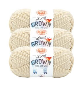 Lion Brand Local Grown 186yds Worsted Wool Yarn 3 Bundle
