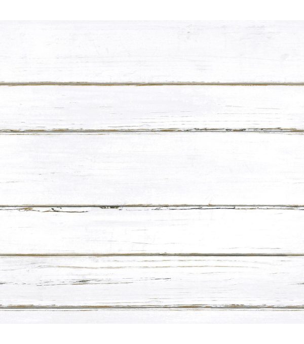 RoomMates Shiplap Peelable Wallpaper White