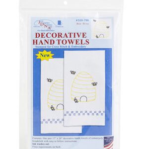 Jack Dempsey 17 x 28 Beehive Stamped Decorative Hand Towels 2pk