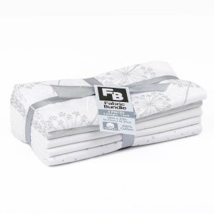 18 x 21 White Glitter Cotton Fabric Quarters 5ct by Keepsake Calico