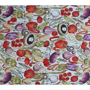 Packed Watercolor Veggies Novelty Cotton Fabric