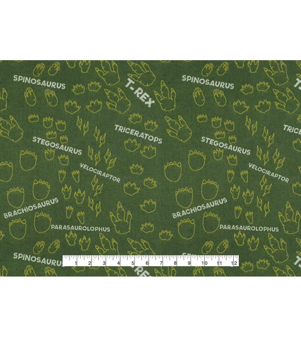 Dino Footprints Super Snuggle Flannel Fabric - Image 4