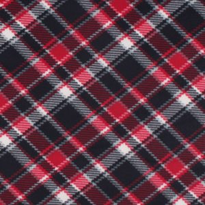 Black Red Bias Plaid Blizzard Fleece Fabric