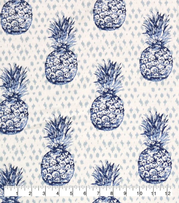 Pineapple Blue Super Snuggle Flannel Fabric - Image 2