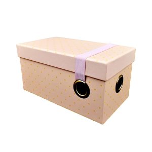 9 Dots on Orange Rectangle Box With Elastic Strap by Hudson 43