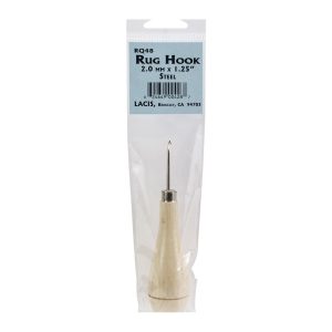 Lacis 2mmx1.25  Steel Primitive Rug Hook with Wood Handle - 1