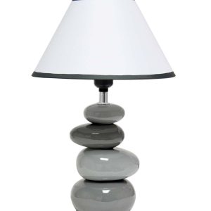 All The Rages 15 Ceramic Stacking Stones Lamp With White Fabric Shade