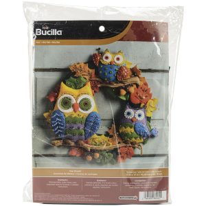 Bucilla 17 Owl Wreath Felt Applique Kit