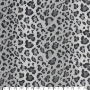 Sew Lush Fleece Fabric Cheetah Grayscale