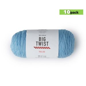 10pk Solid Cornflower Medium Weight Acrylic 380yd Value Yarn by Big Twist