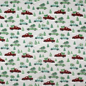 Multi Vehicles   Tree Super Snuggle Christmas Flannel Fabric