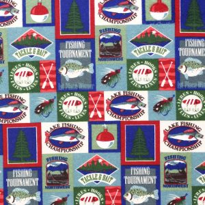 Fishing Patch Super Snuggle Flannel Fabric