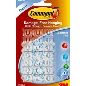 Command 44ct Clear Decorating Clips   Strips